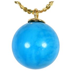 Autre Marque Collier en or jaune 18K avec turquoise Doré
