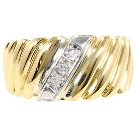Autre Marque Bague alliance en platine et or jaune 18K avec diamant Doré Autre
