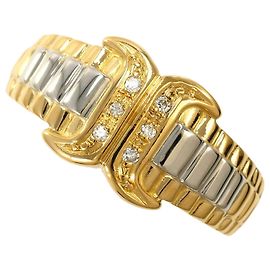 Autre Marque Ehering aus 18K Gelbgold und Platin mit Diamanten Golden Andere