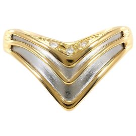 Autre Marque PT900 Platinum and 18K Yellow Gold Band Ring Golden Other