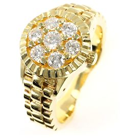 Autre Marque Anel aliança em ouro amarelo 14K com diamante Dourado