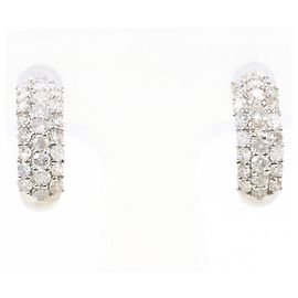 Autre Marque Brincos meia argola em platina PT900 e diamantes Outro