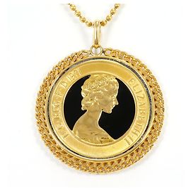 Autre Marque Collar de oro amarillo 18K con ónix Dorado