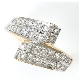 Autre Marque Goldbandring 14K mit Cubic Zirconia Golden