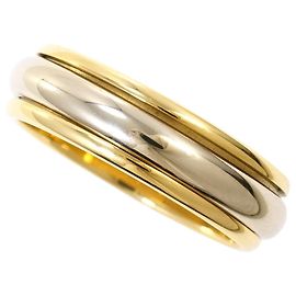 Autre Marque Anel de Aliança em Ouro 18K Ouro Branco e Ouro Amarelo Dourado