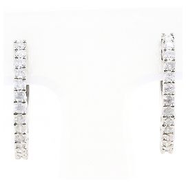 Autre Marque Platinum Hoop Earrings with Diamonds Other
