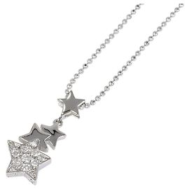 Autre Marque Colar em ouro branco 18K com diamante Dourado