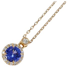 Autre Marque Collana in oro rosa 18K con tanzanite e diamante D'oro