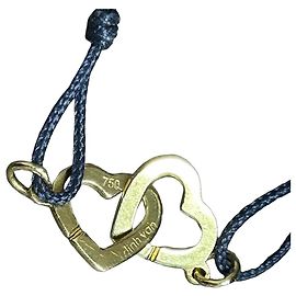 Dinh Van yellow gold double hearts bracelet Golden