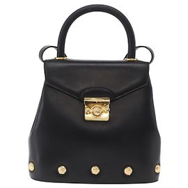 Salvatore Ferragamo Vintage Flap Lock Leather Preto
