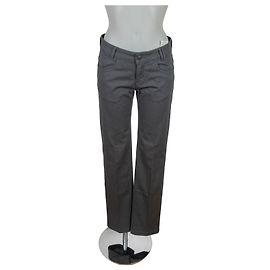 Twin Set Graue Slim Flare Baumwollhose Grau