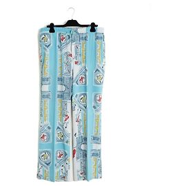 Pantalones de seda Louis Vuitton estampado Paris 2054 Blanco Azul Multicolor