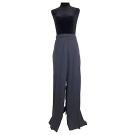 Escada Pantalones Curvy Grises de Lana Gris