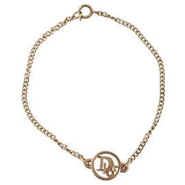 Christian Dior Vintage logo Metal Dourado