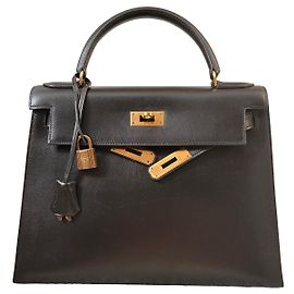 Bolsa Hermès Kelly 28 Sellier em couro preto Preto