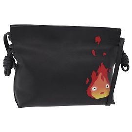 LOEWE Studio Ghibli Flamenco Mini Calcifer Howl's Leather Auth 167640SAM Nero D'oro