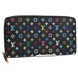 LOUIS VUITTON Monogram Multicolor Zippy Wallet Portefeuille M60050 LV Auth BA15783V Noir