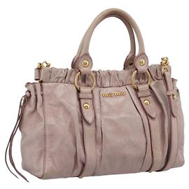 Miu Miu Handtasche Vitellolux 2way Pink Gold Auth 206863A Pink Golden