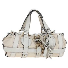 Chloé Sac à main Chloe Kerala en cuir blanc et or authentique am12715V Blanc Doré