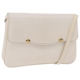 Bolsa de Ombro GUCCI Couro Branco Tom Dourado 98 46 004 3743 Auth ka6532 Branco Outro