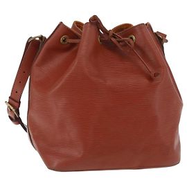 LOUIS VUITTON Borsa a tracolla Epi Petit Noe Brown M44103 LV Auth 206410 Marrone