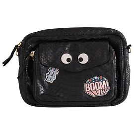 Claris Virot Clutch aus schwarzem exotischem Leder Schwarz