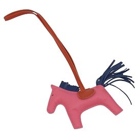 Hermès HERMES Rodeo PM Charm Leather Pink Navy Auth LN101M Pink Navy blue