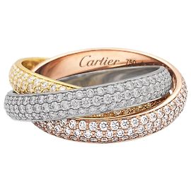 Anello Cartier, "Trinity", tre anelli in tre toni d'oro e diamanti. Altro