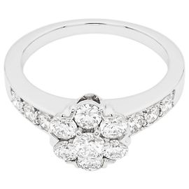 Bague Van Cleef & Arpels, "Fleurette", or blanc et diamants.  Autre