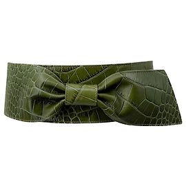 Cintura larga Marni in pelle goffrata verde Verde