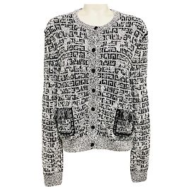 Givenchy Rundhals-Cardigan mit 4G-Motiv Schwarz / Weiß Schwarz