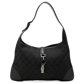Black Gucci GG Canvas Jackie Hobo Black