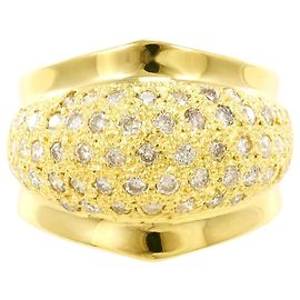 Autre Marque Anello fede in oro giallo 18K e diamanti D'oro