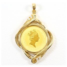 Autre Marque Elegant 18K and 24K Yellow Gold Diamond Pendant Golden