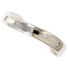 Autre Marque Anel aliança em ouro branco 18K com diamante Dourado