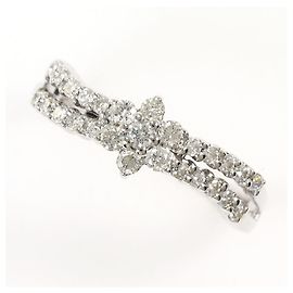Autre Marque Anillo alianza en oro blanco 18K con diamante Dorado