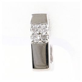 Autre Marque Pendientes de botón de oro blanco de 14K y diamantes Dorado
