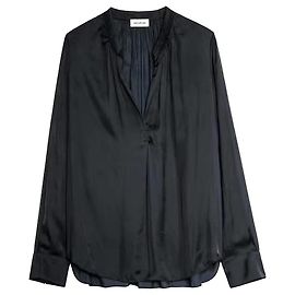 Zadig & Voltaire Blouse Tink en Satin Noir Noir