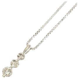 Autre Marque Collar de oro blanco de 18K y diamantes Dorado