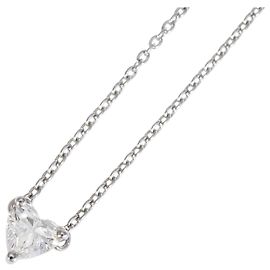 Autre Marque Colar em ouro branco 18K com diamante Dourado