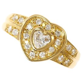 Autre Marque 18K Yellow Gold Band Ring with Diamond Golden