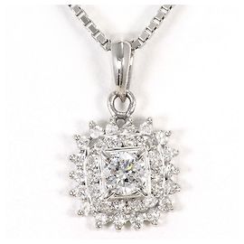 Autre Marque Colar de platina com pendente de diamante Outro