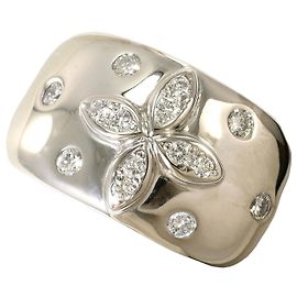 Autre Marque Bague alliance en or blanc 18K et diamants Doré