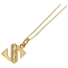 Autre Marque Collier en or jaune 18K avec diamant Doré