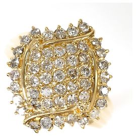 Autre Marque Bague alliance en or jaune 18K avec diamant Doré