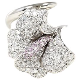 Autre Marque PT900 Platinum Band Ring with Pink Diamond Pink Other