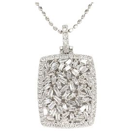 Autre Marque 18K White Gold Diamond Necklace Golden