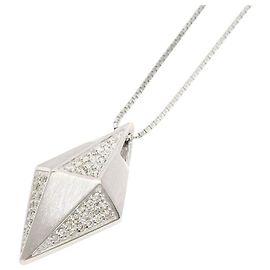 Autre Marque Collana in oro bianco 18K con diamante D'oro