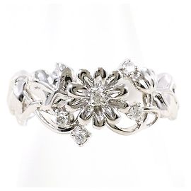 Autre Marque Anello fede in oro bianco 18K con diamante D'oro