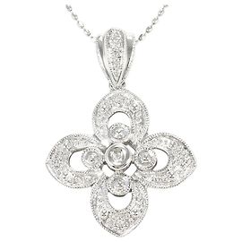 Autre Marque Collana in oro bianco 10K con diamante D'oro